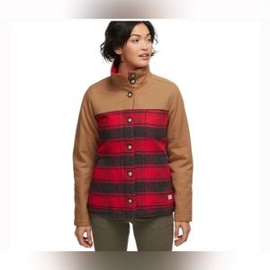 Kavu Highlands Canvas Plaid Shirt Jacket Shacket - M